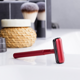 Rasierhobel - Red inkl. GRATIS Ständer & 5 Klingen & Seifenschale