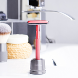 Rasierhobel - Red inkl. GRATIS Ständer & 5 Klingen & Seifenschale