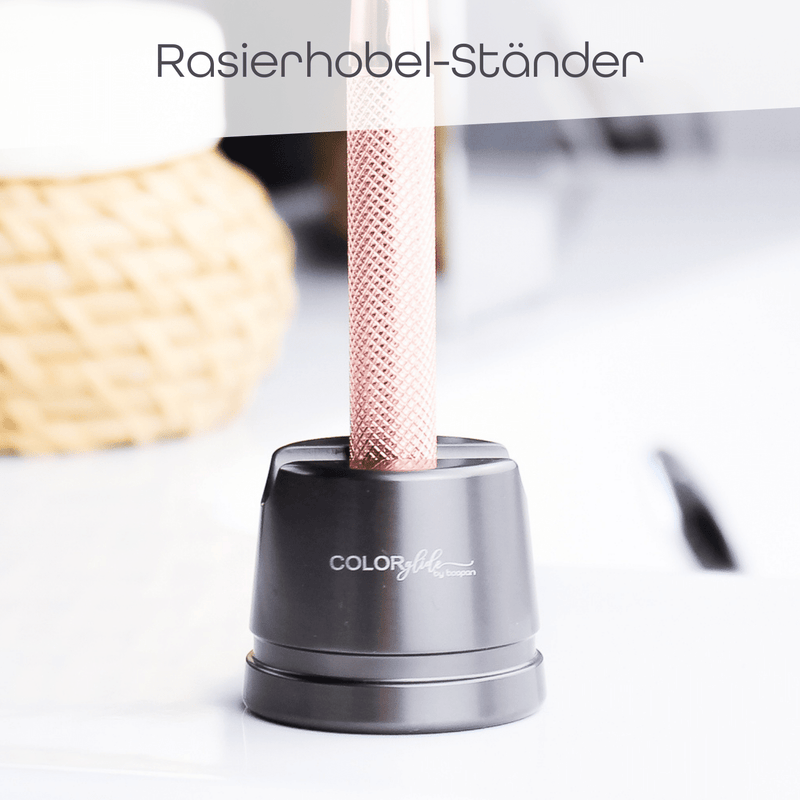 * Rasierset COLORglide *- Rasierhobel + Ständer + 5 Klingen + Seifenschale + Sisalsäckchen